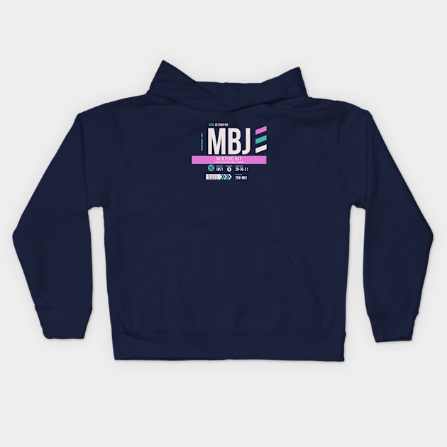 Montego Bay (MBJ) Airport Code Baggage Tag Kids Hoodie by SLAG_Creative